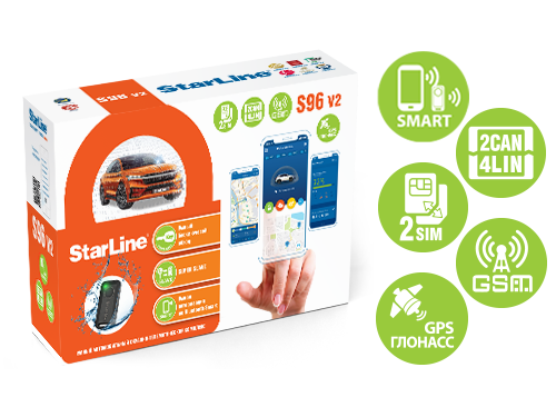StarLine S96 v2 2Can+4Lin 2Sim Gsm Gps